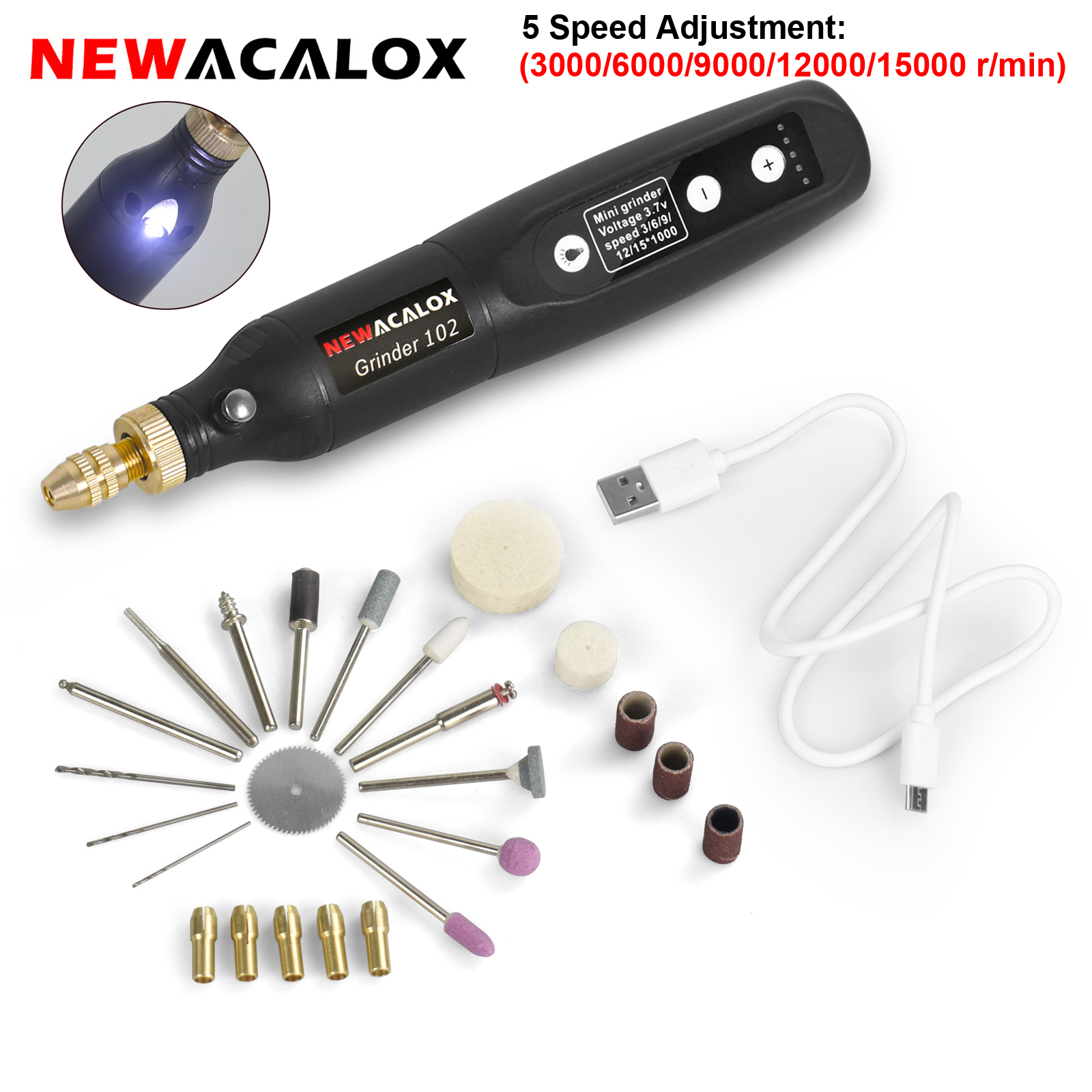 Power Tools Aeg - NEWACALOX Cordless Rotary Tool with 5