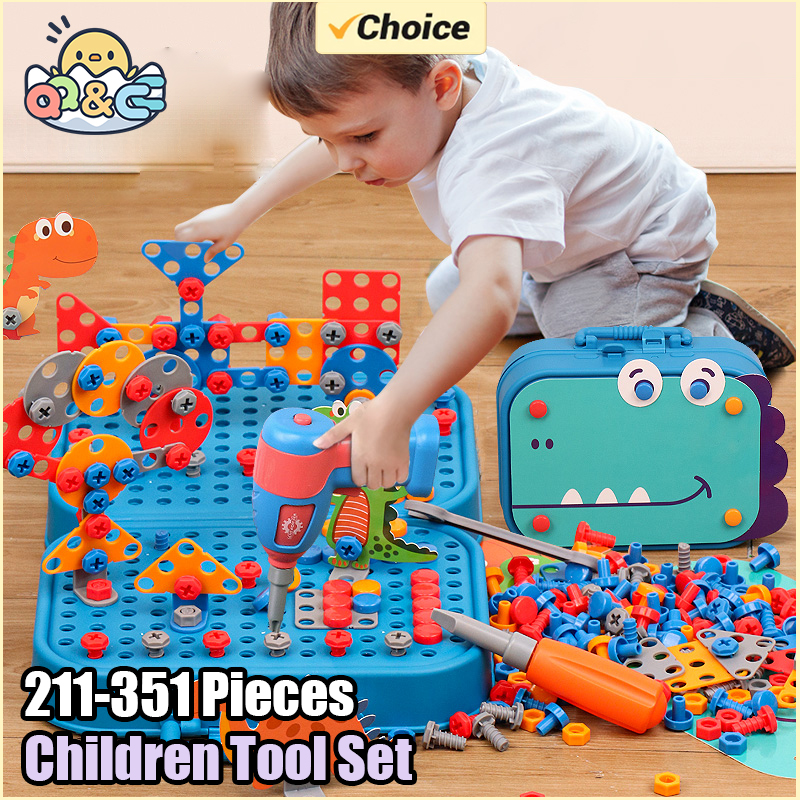 Power Tools Kids - 211-351Pieces Children Tool Set Electric Drill