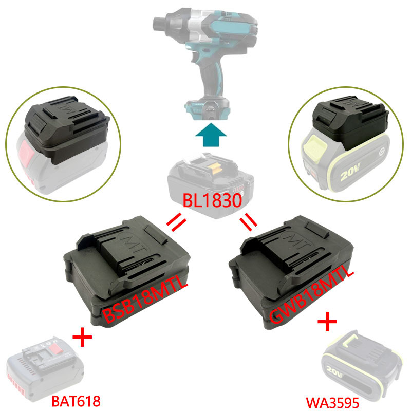 Power Tools Green Color - Li-ion Battery Adapter Converter BSB18MTL GWB18MTL