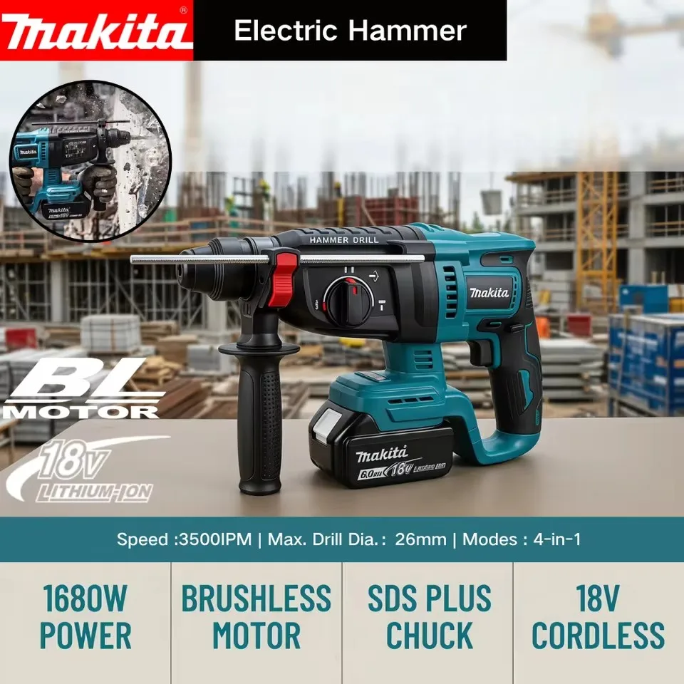 Power Tools Aeg - Makita 26MM Brushless Electric Hammer Drill
