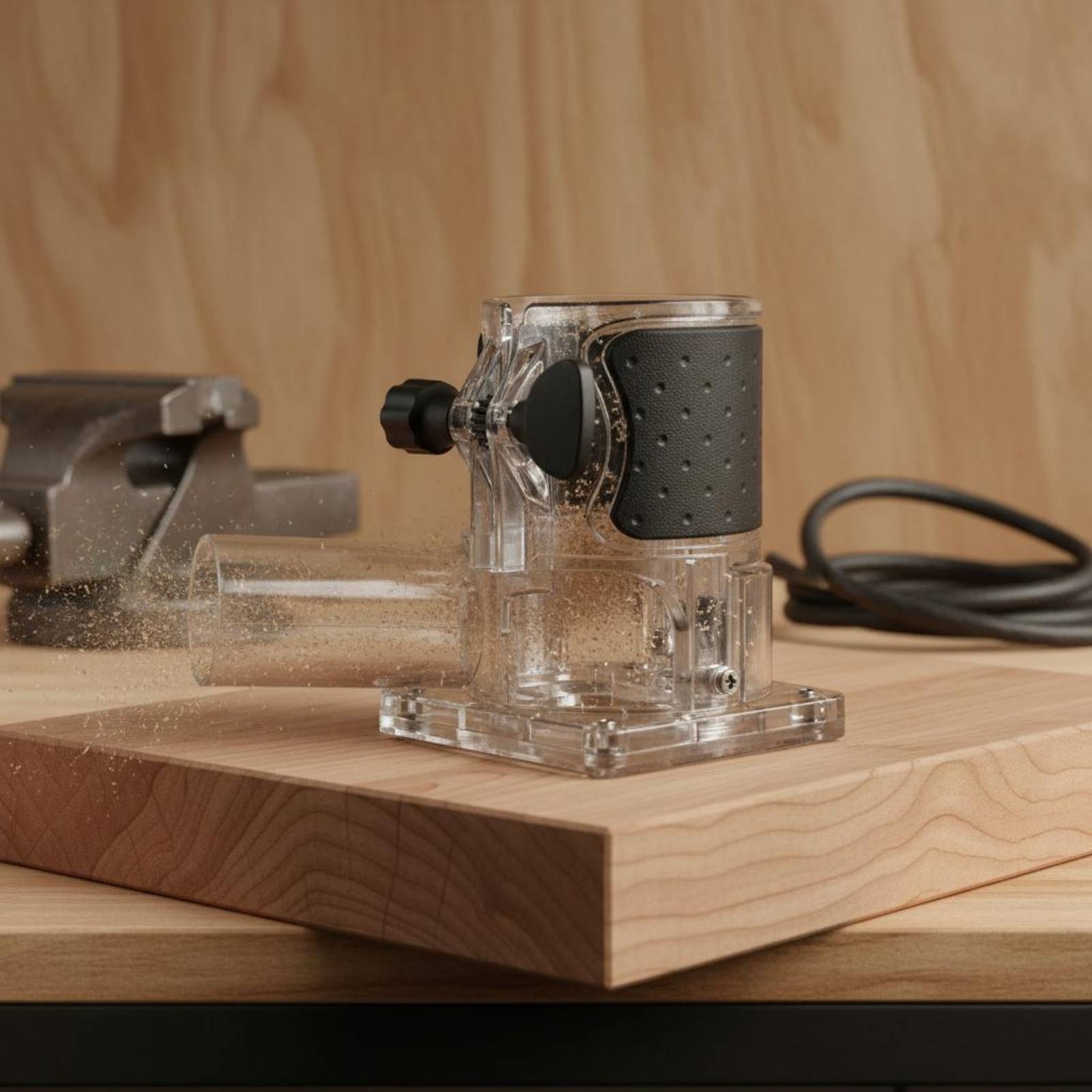 Transparent Router Dust Hood T - مراجعة Router Trim Base وسعره