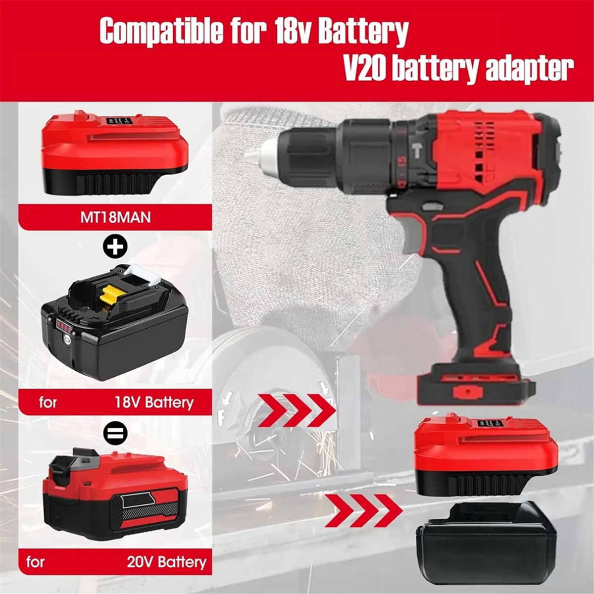 ABNJ Adapter for V20 Cordless  - مراجعة Power Tools Battery Adapter وسعره