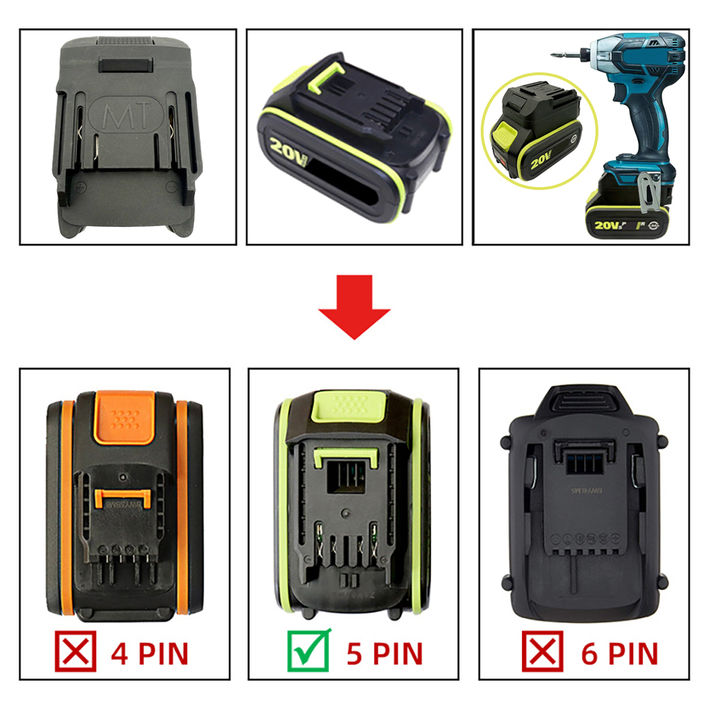 Li-ion Battery Adapter Convert - مراجعة Power Tools Green Color وسعره
