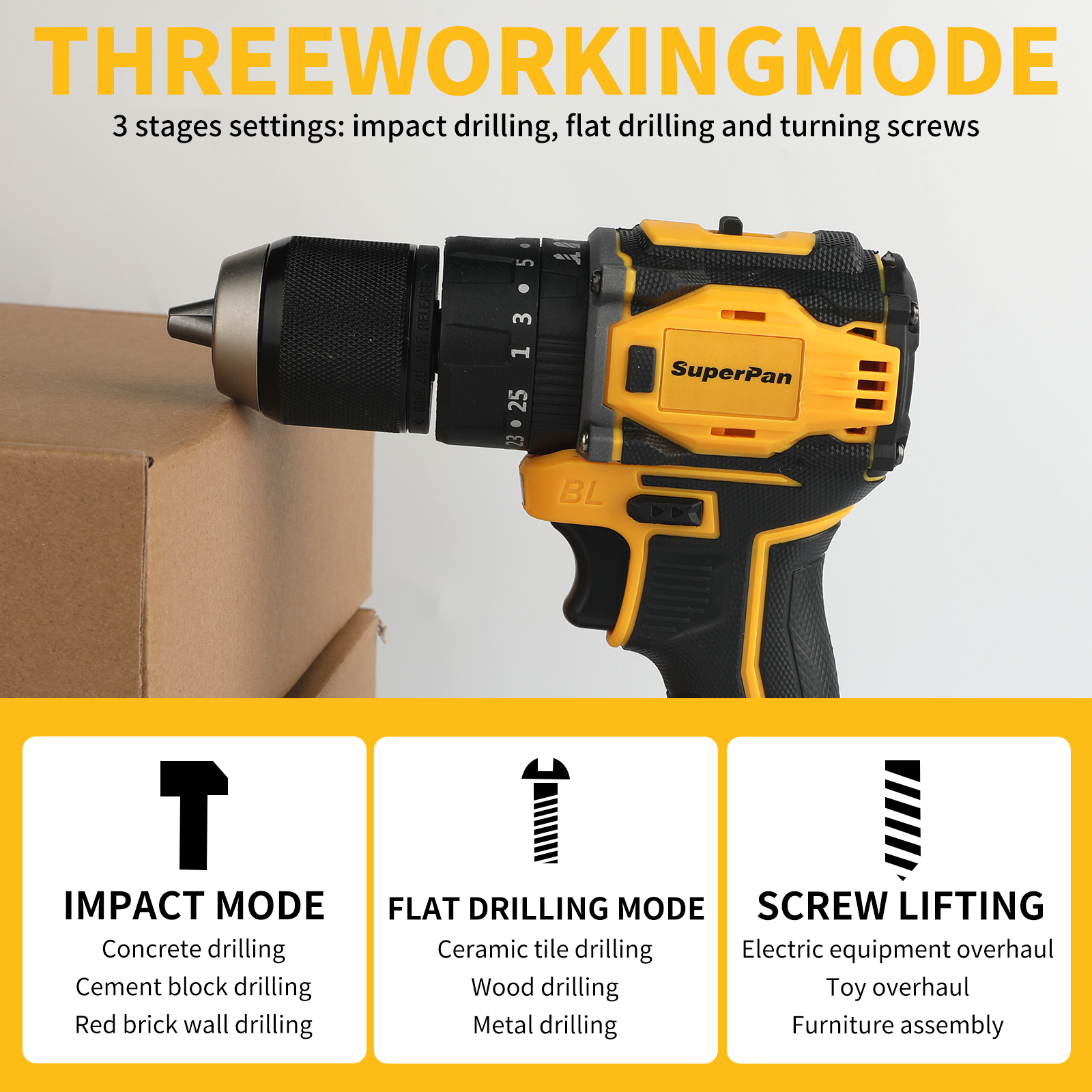 Brushless electric drill concr - مراجعة Power Tools Battery Adapter وسعره