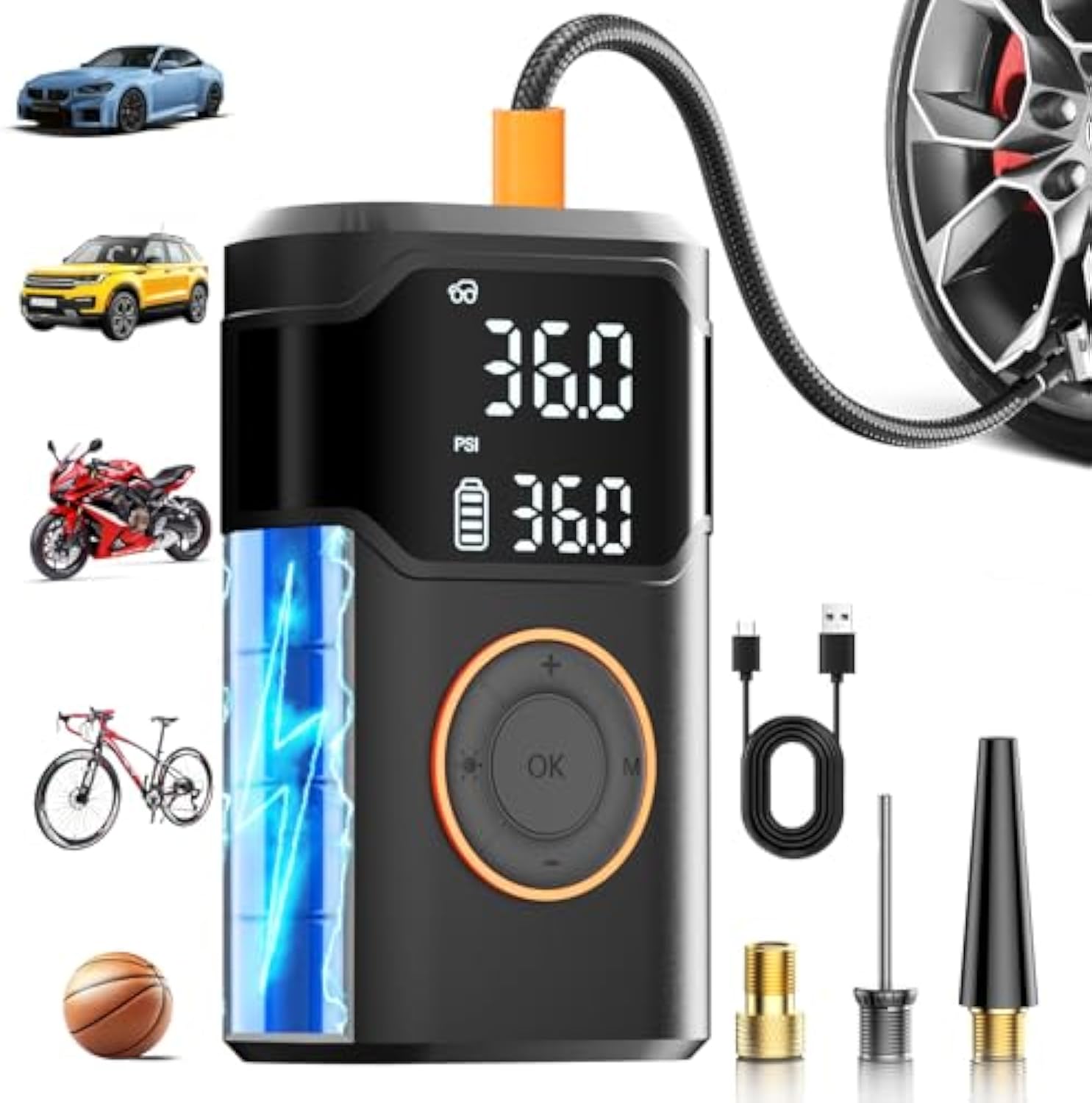 Automatic Rechargeable Electri - مراجعة Air Compressor Mini وسعره