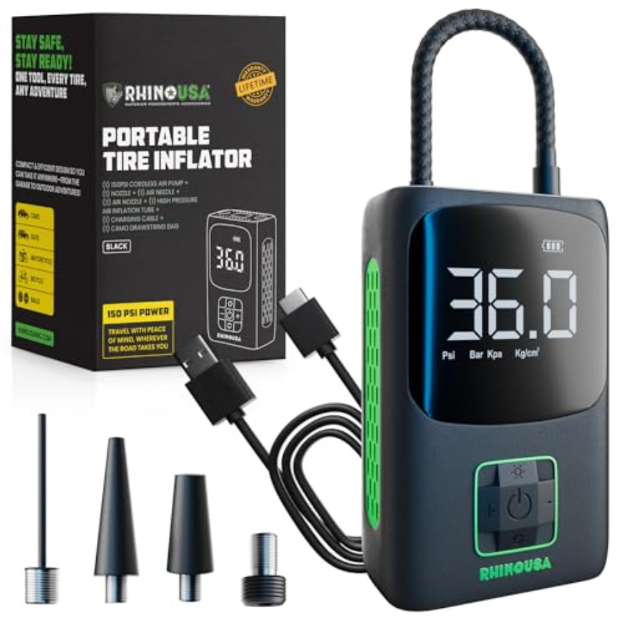 Tire Inflator Portable Air Com - مراجعة Air Compressor Mini وسعره