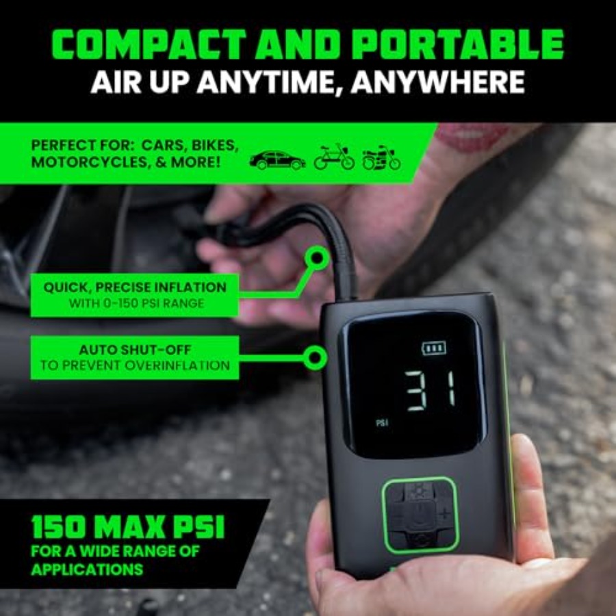 Tire Inflator Portable Air Com - مراجعة Air Compressor Mini وسعره