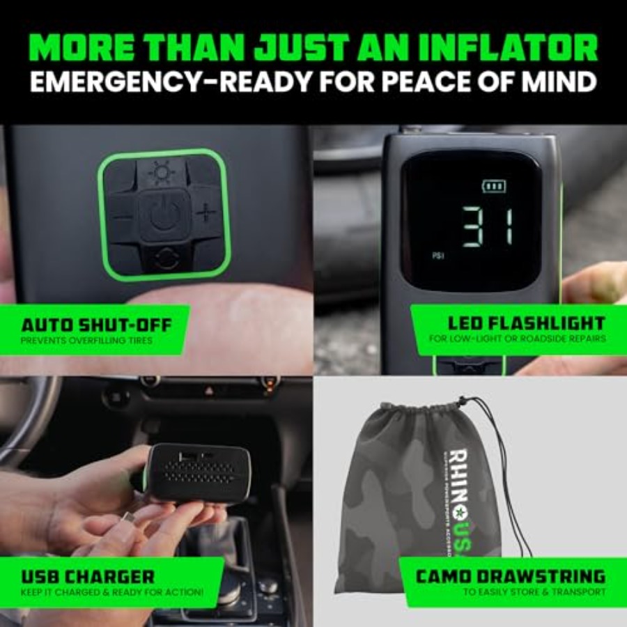 Tire Inflator Portable Air Com - مراجعة Air Compressor Mini وسعره