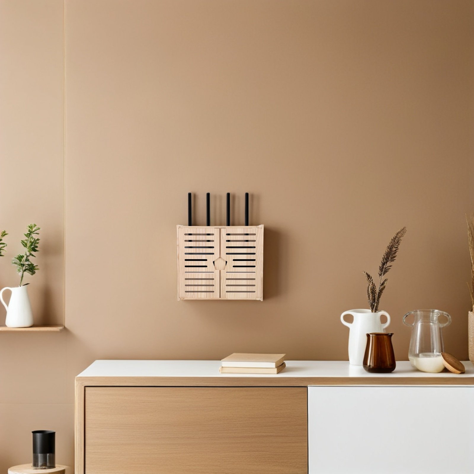 Wooden WiFi Router Storage Box - مراجعة Power Tools Storage وسعره
