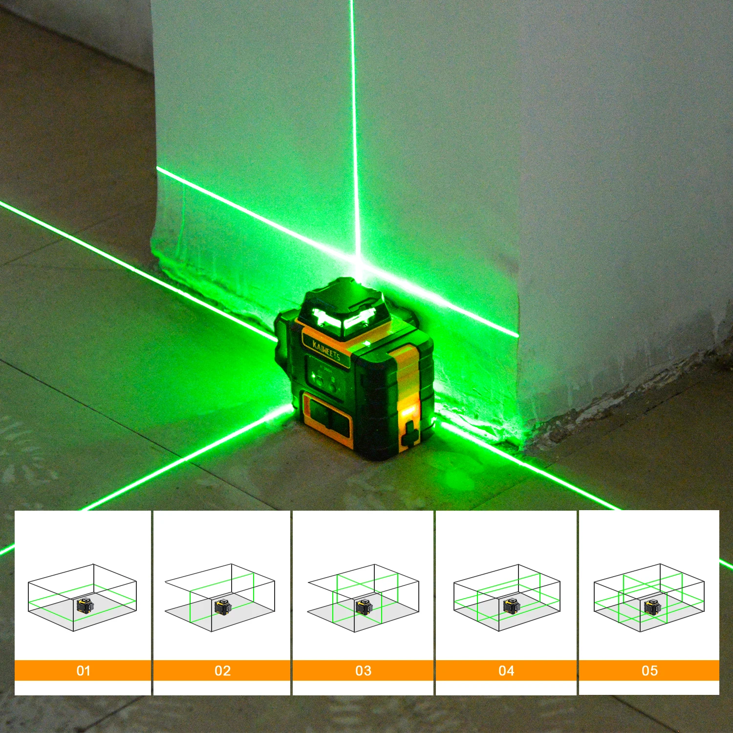 KAIWEETS KT360A 3D Cross Line  - مراجعة Power Tools Green Color وسعره