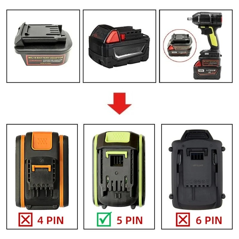 Battery Adapter Converter for  - مراجعة Power Tools Green Color وسعره