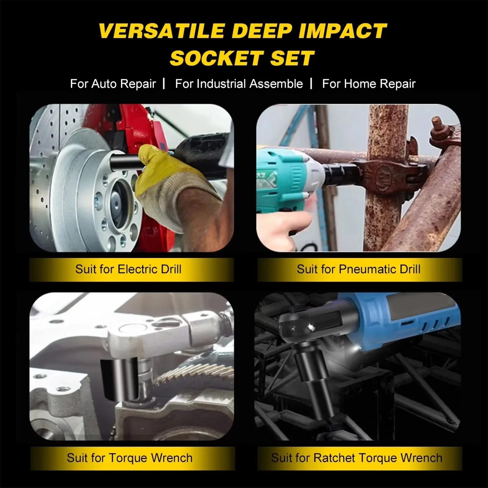 10PCS Metric Impact Socket Wre - مراجعة Power Tools Pneumatic وسعره