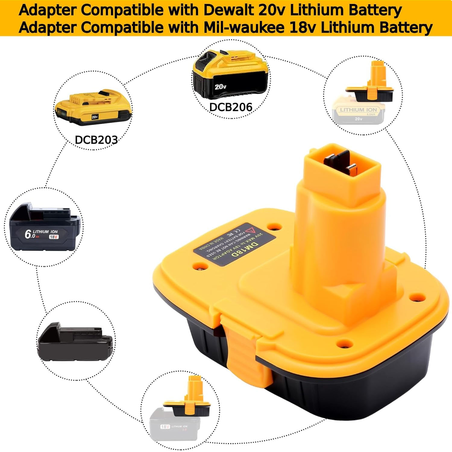 DM18D Battery Adapter with USB - مراجعة Power Tools Battery Adapter وسعره