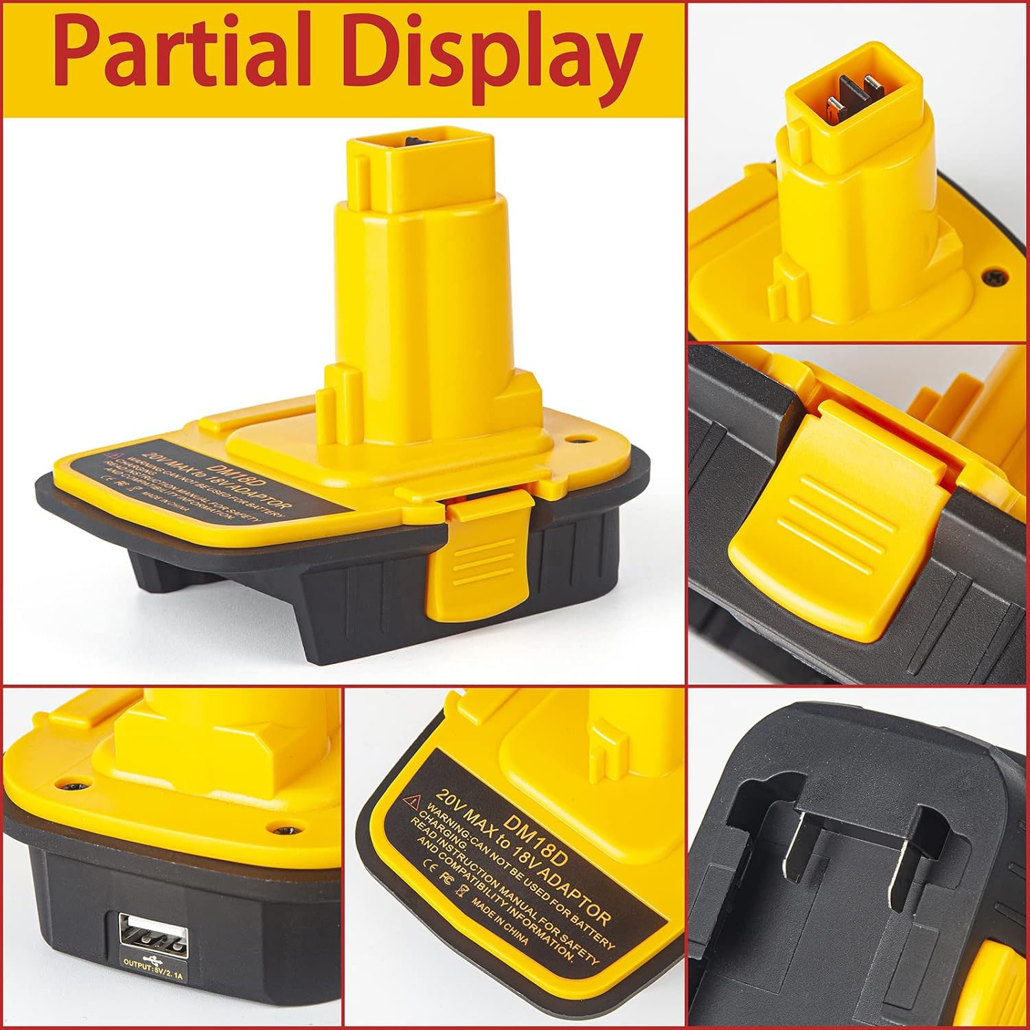 DM18D Battery Adapter with USB - مراجعة Power Tools Battery Adapter وسعره