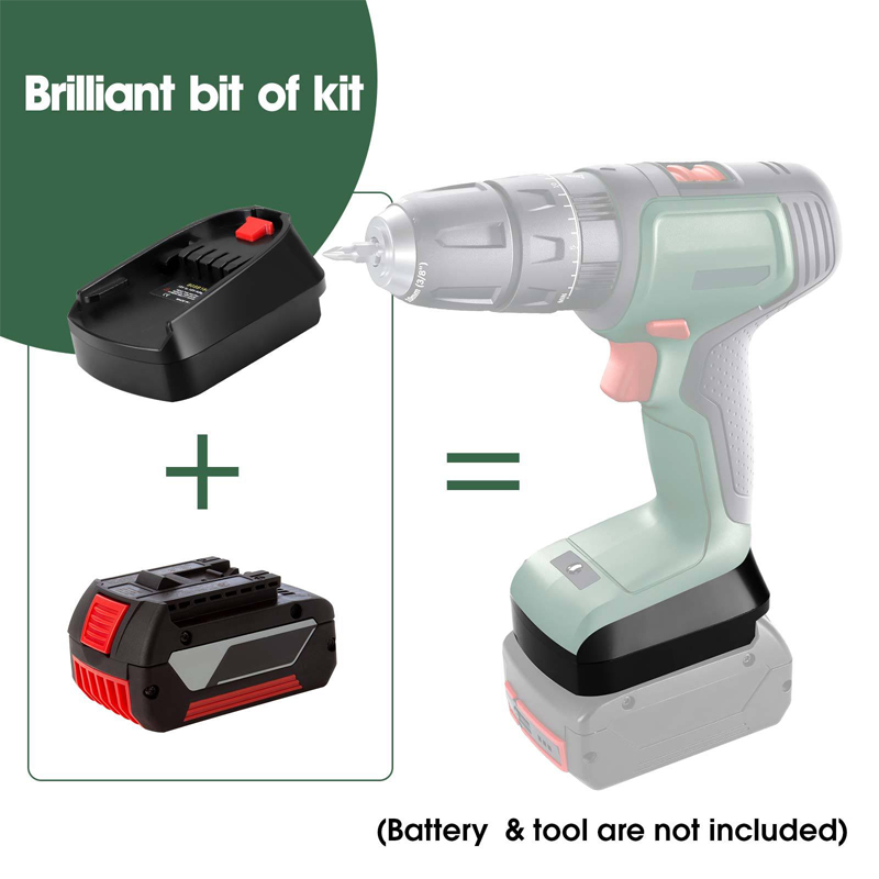 Battery Adapter for Bosch 18V  - مراجعة Power Tools Green Color وسعره