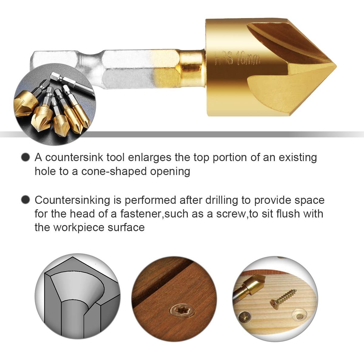 6 Pcs 6mm-19mm 5 Flute HSS Cou - مراجعة Power Tools Quotes وسعره